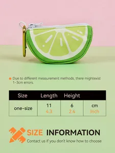 Size chart for lime fruit pet waste bag dispenser showing dimensions of 11cm by 6cm