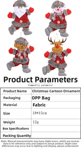 Detail van kersthangers met Kerstman, sneeuwpop, beer en rendier met handige ophangkoorden