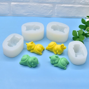 DIY silicone molds for cute cartoon cat rabbit bear and panda shaped resin crafts