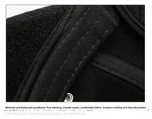 Macro detail of the thickened sweatband and fine stitching inside this winter baseball cap