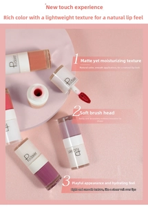 Detailed view of matte velvet lip glazes with soft applicators in various shades