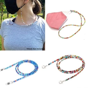 Colorful handmade seed bead eyeglass and mask chain with metal lobster clasps