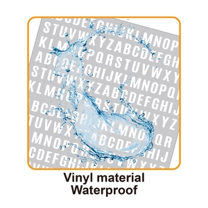 Waterproof vinyl 26 alphabet stickers for industrial notebooks and file labeling