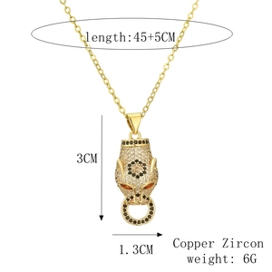 Specifiche dettagliate delle dimensioni per collana leopardo in rame e zircone