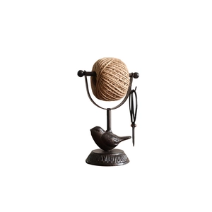 European vintage cast iron bird twine holder with scissors for home garden decor