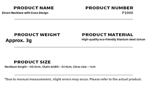 Detailed size and material specification chart for the zircon star choker necklace