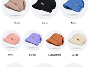 Winter gebreide muts collectie in diverse kleuren met stijlvol leren patch detail
