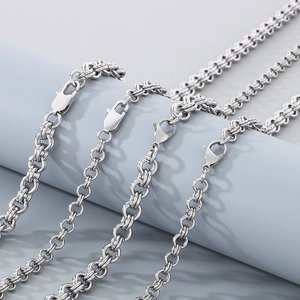 Edelstahl Byzantiner Doppelringkette Halskette Und Armband Für Herren Damen Minimalistisch Vielseitig Mode Trendy
