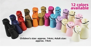 Detail view of 12 available colors and size comparison for child and adult sun hats