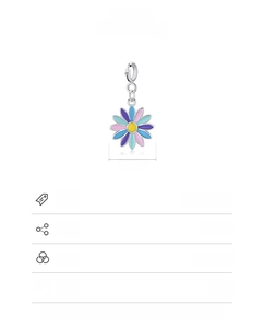 Macro shot of 925 sterling silver colorful daisy pendant with 13mm enamel flower detail