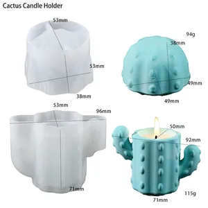 Silicone cactus mold set showing dimensions and weight for candle and resin craft making