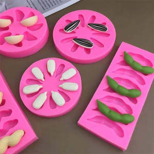 Moule en silicone pour formes d'arachides et de graines pour gâteaux et fondant DIY