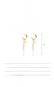 Detailed specs of natural baroque pearl tassel earrings with S925 silver gold plating