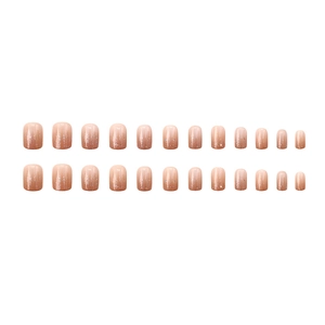 24er-Set selbstklebende Kunstnägel in Nude-Farbverlauf mit silbernem Glitzer-Finish