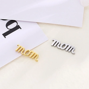 Pendentifs MOM en or et argent en acier inoxydable poli pour la création de bijoux DIY