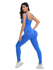 Combinaison de Yoga Sans Couture en Tricot Côtelé pour Femme Séchage Rapide Respirant Sportif Fitness Bodysuit Top And Bottom