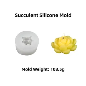 Moule détaillé en silicone pour bougies succulentes avec une capacité de 108,5g