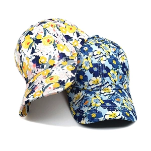 Casquettes de baseball à imprimé floral avec visière incurvée pour la protection solaire