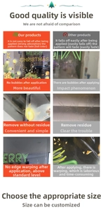 Strong adsorption Merry Christmas window cling with colorful lights and pine branch design