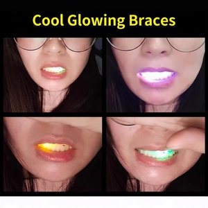 Colorful LED glowing mouthpieces made of transparent silicone for Halloween parties