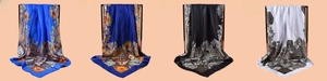 Detailed comparison of four classic paisley patterns in royal blue, navy, grey and white