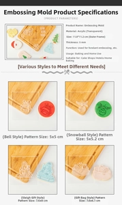 Detailed view of 5mm acrylic Christmas fondant molds featuring bell and sleigh designs