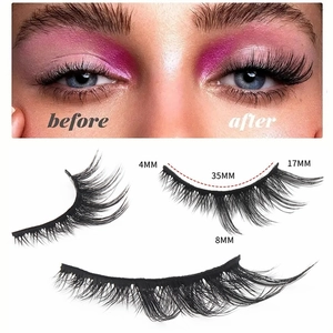 5 pairs of cat-eye false eyelashes with dramatic wing effect and tapered lengths