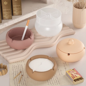 Moule en silicone pour pots de bougies ovales et boîtes de rangement à couvercles