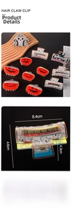 Detailed size specifications and Halloween patterns on PVC pumpkin ghost hair claw clips