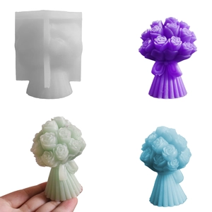 Rosenstrauß Silikonform 3D Blume Herz Schleife Für DIY Kerzen Seifenherstellung Valentinstagsgeschenk Basteln