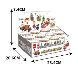 Dimensioni complessive del set 12-in-1 di blocchi di Natale nella vista a 45 gradi del box