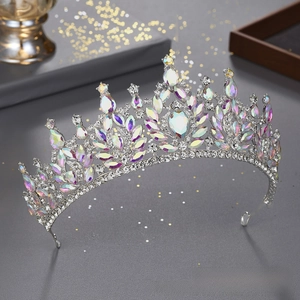 Diadème de mariée en cristal couronne de strass baroque accessoires de cheveux brillants.