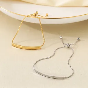 Stainless Steel Adjustable Bracelet Engraved Bar Minimalist Jewelry For Women Men Lover Dream