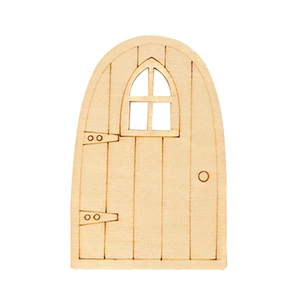Mini porte de lutin en bois avec fenêtre pour décoration de maison de poupée DIY