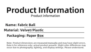 Detailed specifications of 8cm velvet fabric Christmas ornaments and packaging details