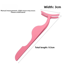 Pink eyelash applicator tool with ergonomic design, showing 9.5cm length and 3cm width
