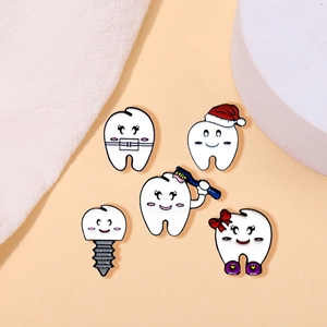 Cartoon Tooth Alloy Enamel Pins Cute Dental Medical Badges For Clothes Backpack Decor Jewelry Gifts For Dentist Students