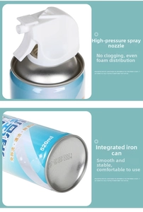 Detailed view of 520ml foam cleaner spray bottle with high-pressure nozzle for AC units