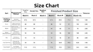 Tableau des tailles détaillé pour bikini licou noir femme avec mesures S à XL et guide
