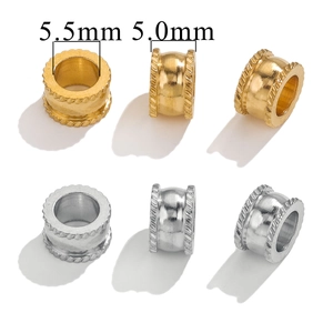 5.5mm stainless steel beads in gold and silver for DIY jewelry making and bracelet crafts