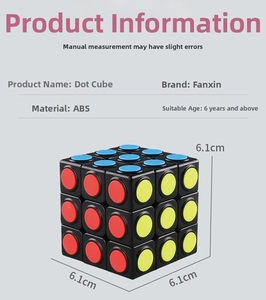Detailed spec of 3x3 dot magic cube made of ABS material for age 6 plus with 6.1cm size