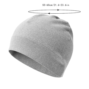 Grey knitted sports beanie for running and skiing, fits head size 55-60cm comfortably