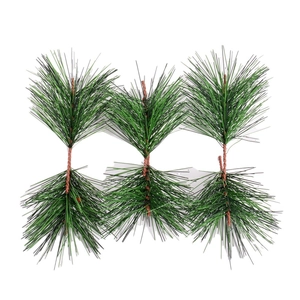 Three-piece artificial green pine needle sprigs for Christmas DIY and holiday home decoration