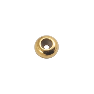 Macro shot of a golden stainless steel stopper bead with silicone insert for DIY jewelry