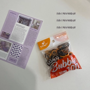 Detail showing high-elasticity 25mm mini PU hair ties in mixed candy colors 100pcs bag