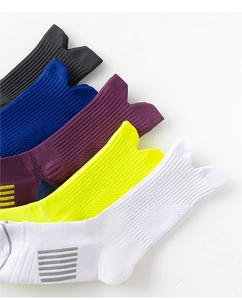 Detail of professional anti-slip athletic crew socks with arch support and cushioned sole