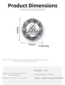 Macro view of Viking Valknut ring details including 24.8mm size and 14g weight specs