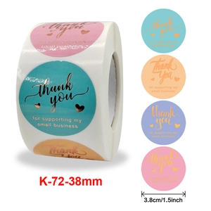 Colorful 1.5 inch Thank You stickers roll for small business gift packaging decoration