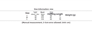 Detailed size chart with shoulder, bust, sleeve, and length dimensions for blazer