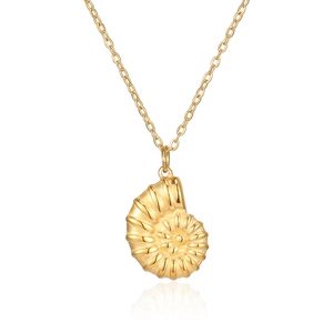 Nautilus Shell Necklace Stainless Steel 18K Gold Plated Minimalist Retro Conch Pendant Fashion Jewelry For Women